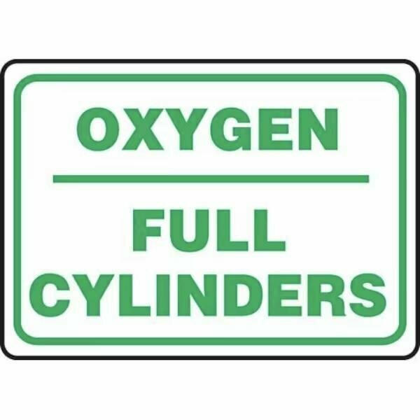 Accuform SAFETY SIGN OXYGEN  FULL CYLINDERS MCPG542VS MCPG542VS